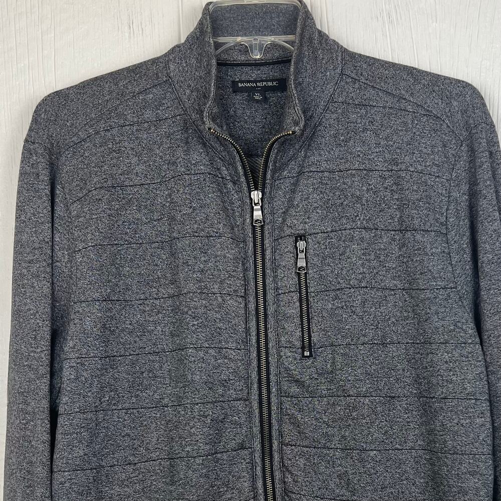 Banana republic lightweight jacket men’s XL full zip sweatshirt type mock collar - Picture 2 of 5